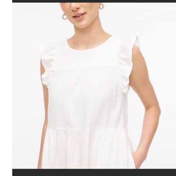 J crew short white linen and viscose dress size 16 NEW - Picture 5 of 14